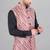  men's lahriya print ethnic nehru jacket - multi pink