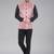  men's lahriya print ethnic nehru jacket - multi pink