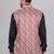  men's lahriya print ethnic nehru jacket - multi pink