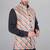  men's lahriya print ethnic nehru jacket - orange blue