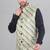  men's lahriya print ethnic nehru jacket - green