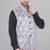 Veera paridhaan men's bandhej print ethnic nehru jacket - blue orange (size 36)