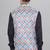 Veera paridhaan men's bandhej print ethnic nehru jacket - blue orange (size 36)