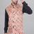  men's bandhej print ethnic nehru jacket - orange