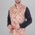  men's bandhej print ethnic nehru jacket - orange