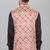 men's bandhej print ethnic nehru jacket - orange