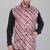  men's bandhej print ethnic nehru jacket - maroon