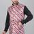  men's bandhej print ethnic nehru jacket - maroon