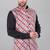  men's bandhej print ethnic nehru jacket - maroon