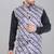  men's bandhej print ethnic nehru jacket - blue
