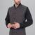 Veera paridhaan men's self texture nehru jacket - dark grey (size 36)