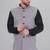  men's self texture nehru jacket - light grey
