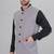  men's self texture nehru jacket - light grey