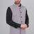  men's self texture nehru jacket - light grey