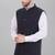  men's self texture nehru jacket - blue