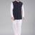  men's self texture nehru jacket - blue