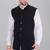  men's self texture nehru jacket - black