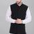  men's self texture nehru jacket - black