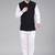  men's self texture nehru jacket - black