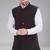  men's self texture nehru jacket - brown