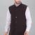  men's self texture nehru jacket - brown