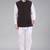  men's self texture nehru jacket - brown
