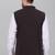  men's self texture nehru jacket - brown
