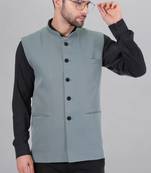 Veera paridhaan men's polycotton nehru jacket - light green (size 36)