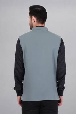 Veera paridhaan men's polycotton nehru jacket - light green (size 36) 5