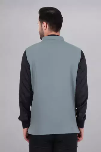 Veera paridhaan men's polycotton nehru jacket - light green (size 36)