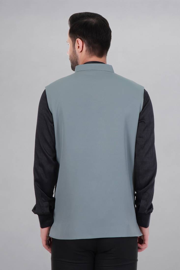 Veera paridhaan men's polycotton nehru jacket - light green (size 36)