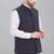  men's polycotton nehru jacket - dark grey
