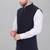  men's polycotton nehru jacket - navy blue
