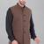  men's polycotton nehru jacket - brown