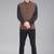  men's polycotton nehru jacket - brown