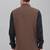  men's polycotton nehru jacket - brown