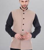  men's polycotton nehru jacket - beige