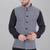 Veera paridhaan men's kashida embroidered nehru jacket - blue