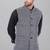  men's kashida embroidered nehru jacket - black
