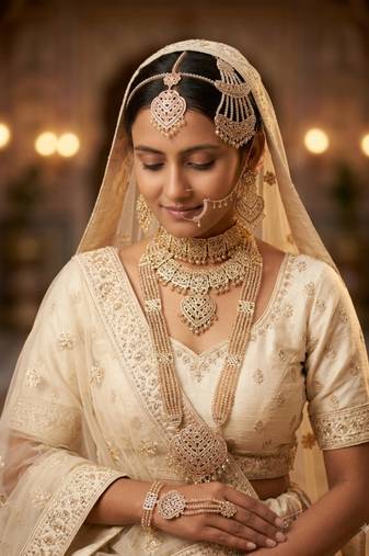GOLD Moti Kundan Necklace Set for Women