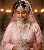 White Moti Kundan Necklace Set for Women