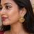 Gold plated traditional temple earrings with ruby & green stones for women