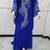 Royal blue silver bedded work georgette stitched kaftan designer party women dresses