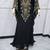 Elegant Black & Gold Embroidered Kaftan Maxi Dress Luxury Party Wear Gown
