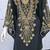 Elegant Black & Gold Embroidered Kaftan Maxi Dress Luxury Party Wear Gown