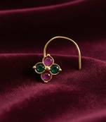 Sizzling gold floral Stone nose ring accessory nosepin or nosering
