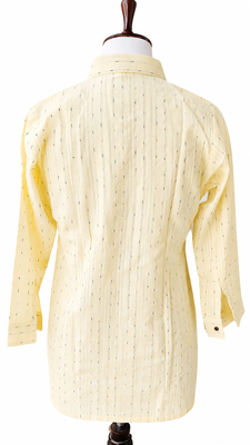 Women Woven Stripes Oversized Shirt Top | Long Sleeve Button Down Tunic Shirt | Casual Loose Fit Western Top for Women 3