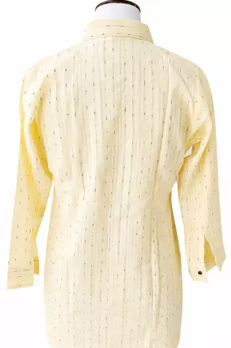 Women Woven Stripes Oversized Shirt Top | Long Sleeve Button Down Tunic Shirt | Casual Loose Fit Western Top for Women