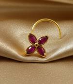 Sizzling gold floral Stone nose ring accessory nosepin or nosering