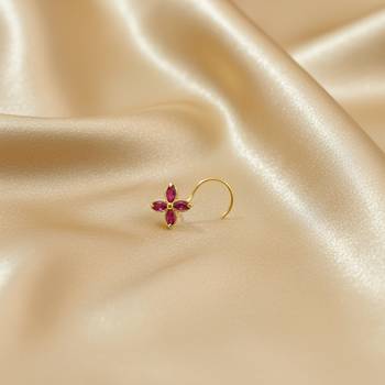 Sizzling gold floral Stone nose ring accessory nosepin or nosering 3